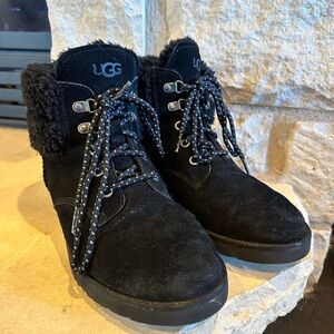 Lace up UGG black boots size 8